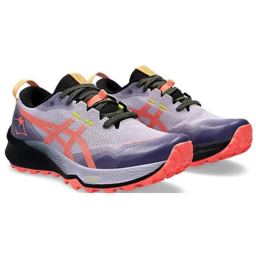 Womens Asics Gel-trabuco 12 Faded Ash Rock Sun Coral Mesh Running Shoes