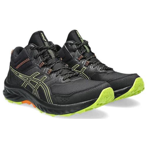 Mens Asics Gel-venture 9 MT Black Neon Lime Mesh Running Shoes