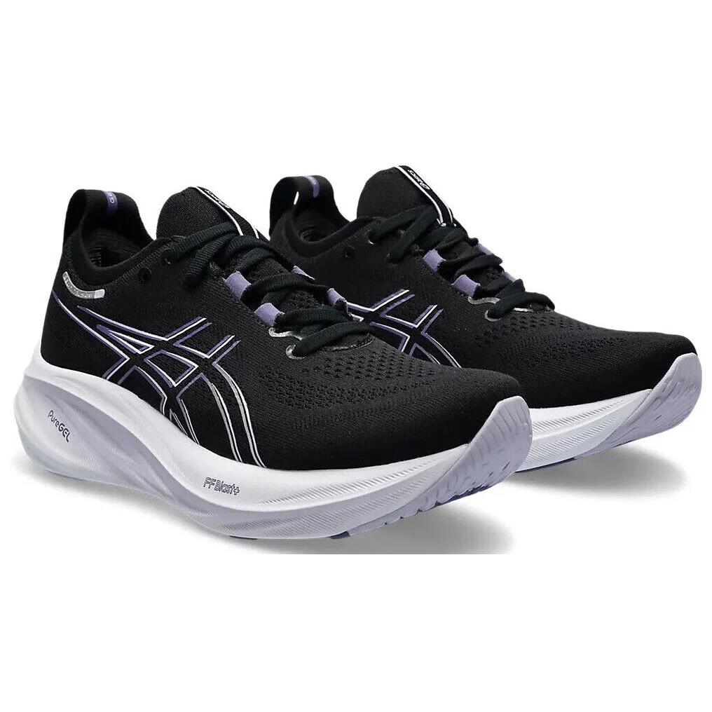 Womens Asics Gel-nimbus 26 Black Dusty Purple Knit Running Shoes