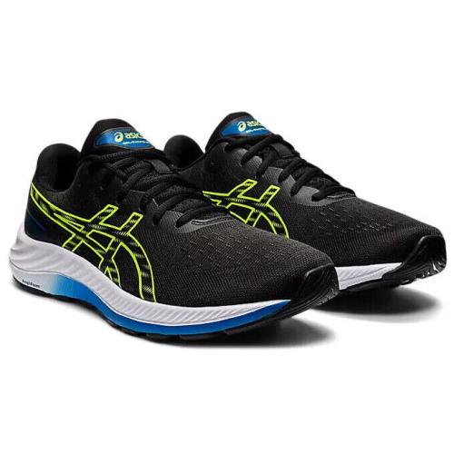 Mens Asics Gel-excite 9 Black Hazard Green Mesh Running Shoes