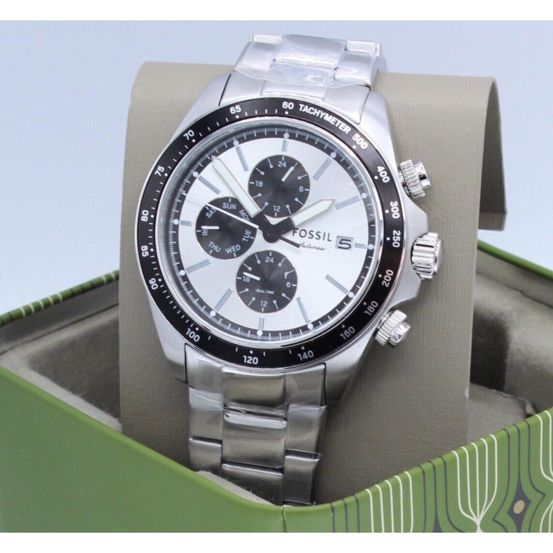 Fossil Autocross Silver Black Chronograph BQ2873 Men`s Watch