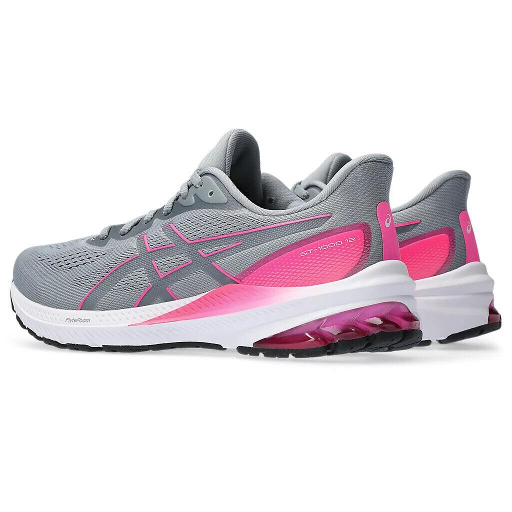 Womens Asics GT-1000 12 Sheet Rock Hot Pink Mesh Running Shoes Medium/Regular