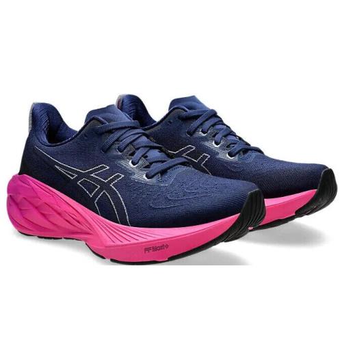 Womens Asics Novablast 4 Blue Expanse Black Woven Running Shoes