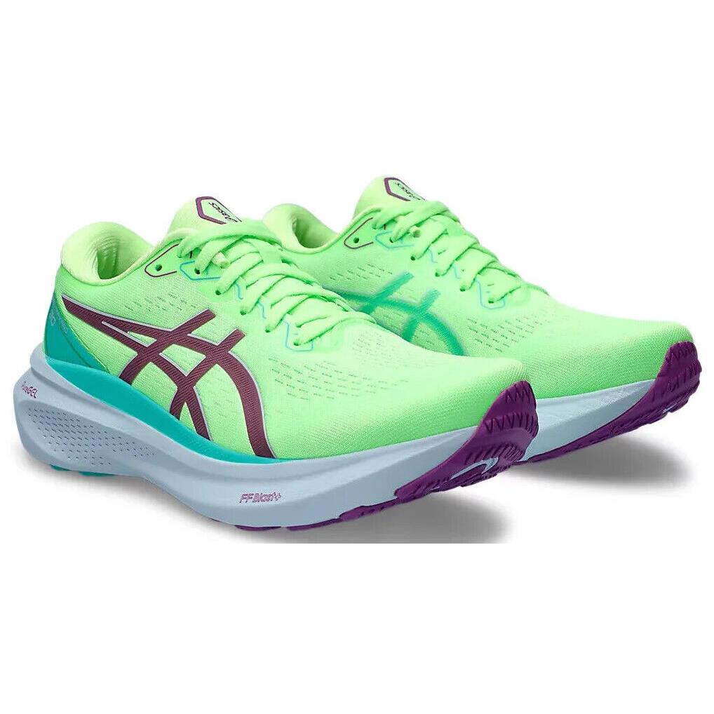 Womens Asics Gel-kayano 30 Lite-show Illuminate Green Knit Running Shoes