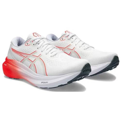 Mens Asics Gel-kayano 30 White Sunrise Red Mesh Running Shoes