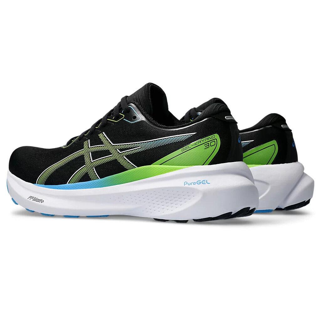 Mens Asics Gel-kayano 30 Black Electric Lime Mesh Running Shoes