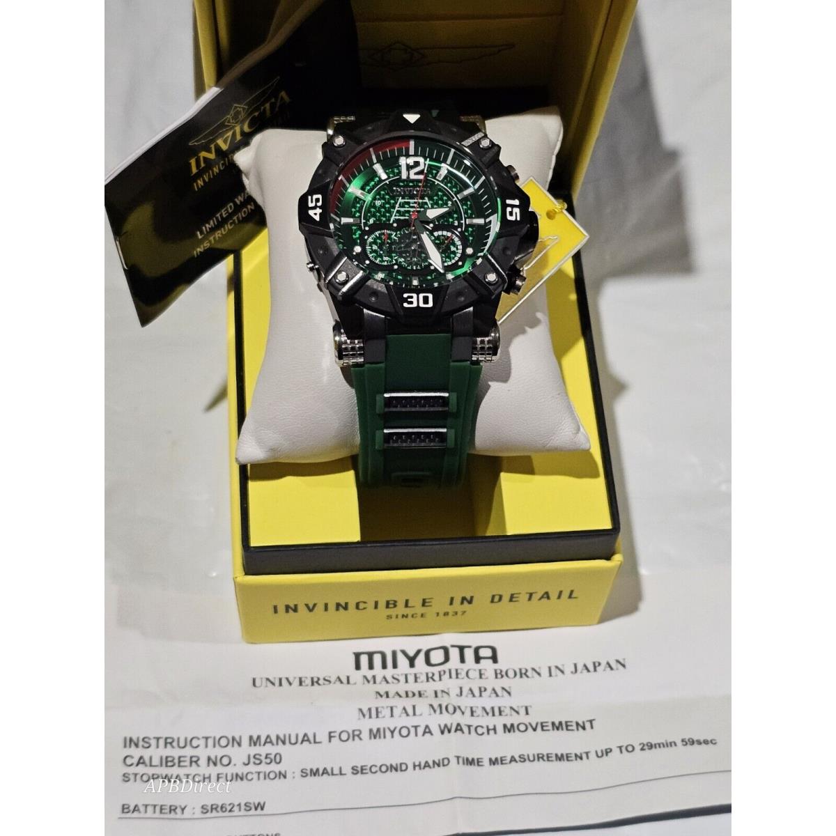 Invicta - Next Gen Aviator - Green Glass Fiber 52mm - Chronograph Mens Watch