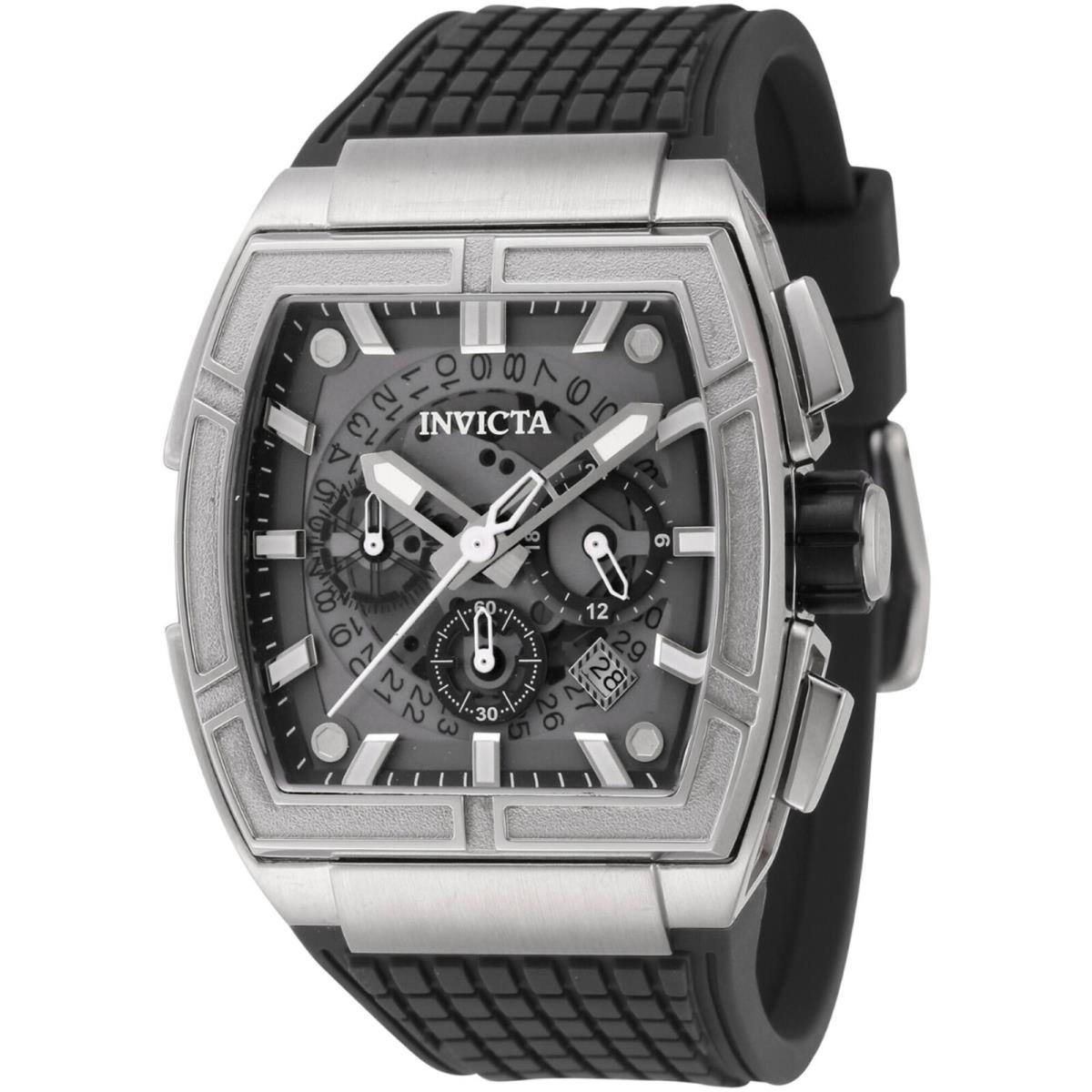 Invicta Men`s Watch S1 Rally Chrono Grey and Black Dial Silicone Strap 44883