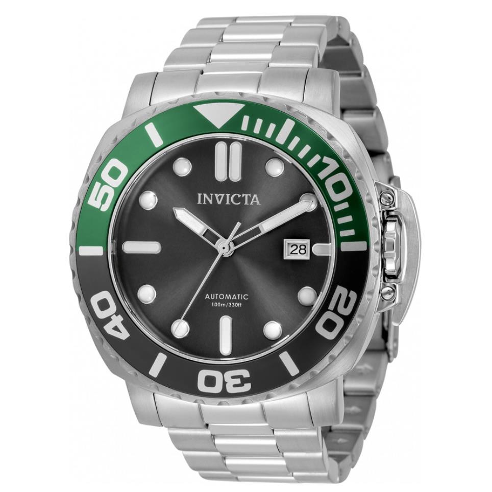 Invicta Pro Diver Automatic Men`s 48mm Black / Green Stainless Watch 34313 Rare