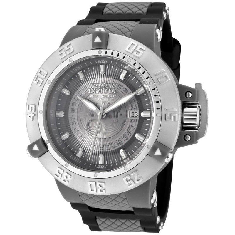 Invicta Subaqua Noma Iii Date Gray Dial Polyurethane Strap Men`s Watch 1O105 - Dial: Gray, Band: Gray, Bezel: Gray