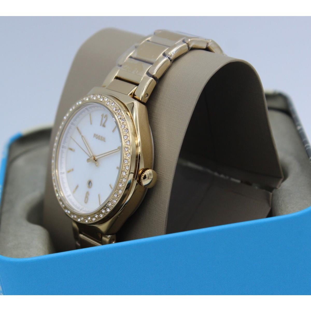 Fossil Ashtyn Gold White Mop Crystals Women`s BQ3842 Watch