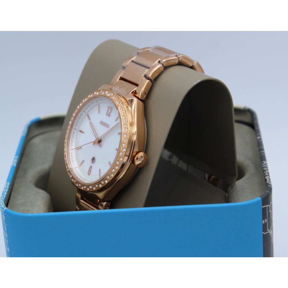 Fossil Ashtyn Rose Gold White Mop Crystals Women`s BQ3841 Watch