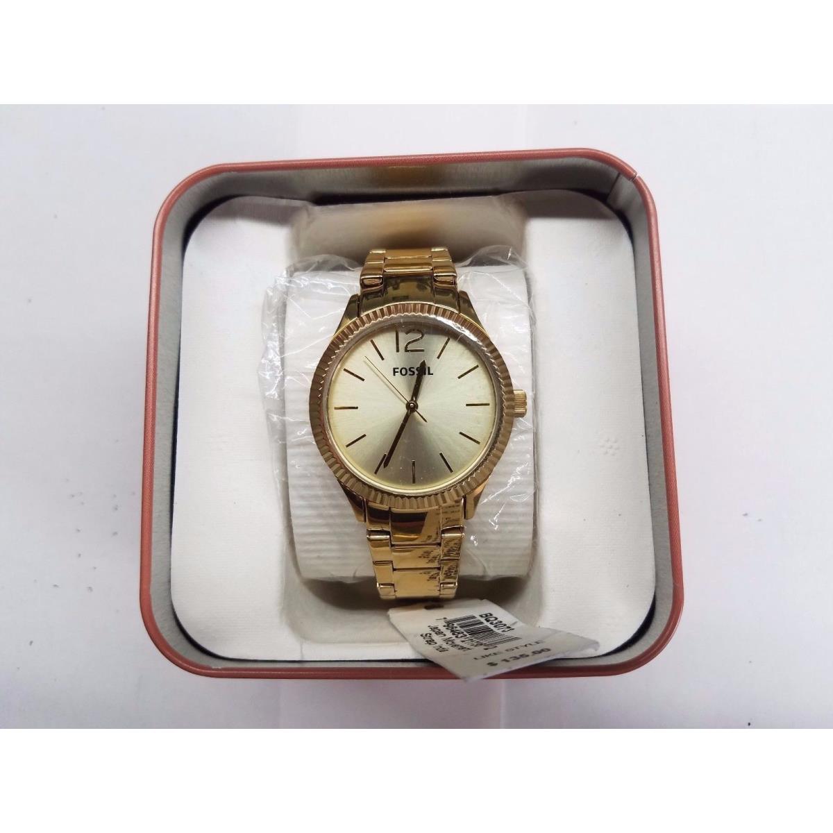 Fossil Classic Gold-tone Dial Gold-tone Stainless Steel Ladies Watch BQ3073