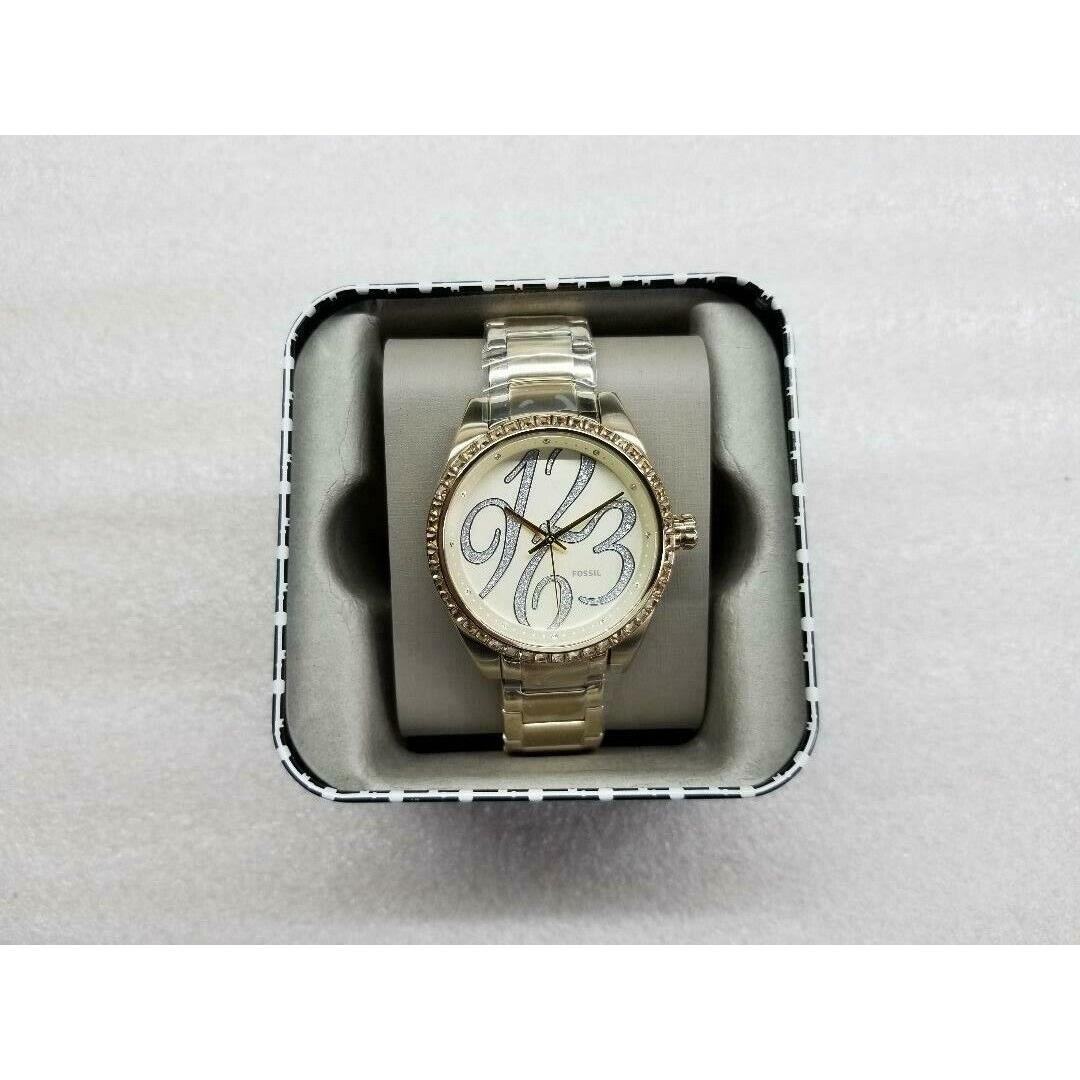 Fossil Carissa 58 Crystals Gold-tone Stainless Steel Ladies Watch BQ1095