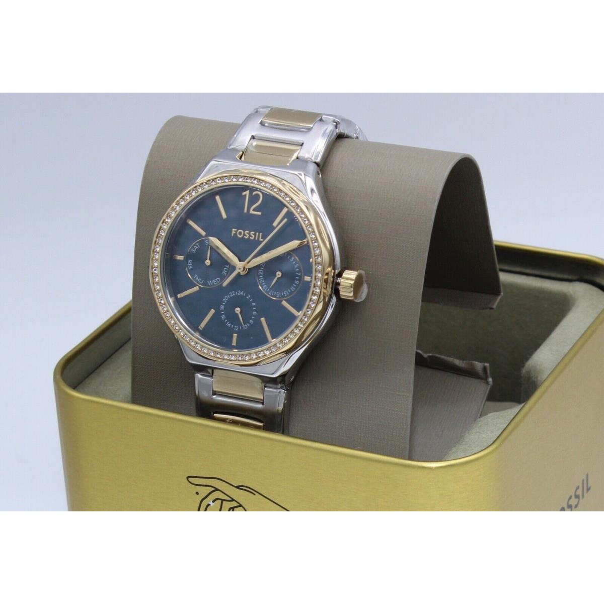 Fossil Eevie Multifunction Gold Silver Blue Women`s BQ3948 Watch