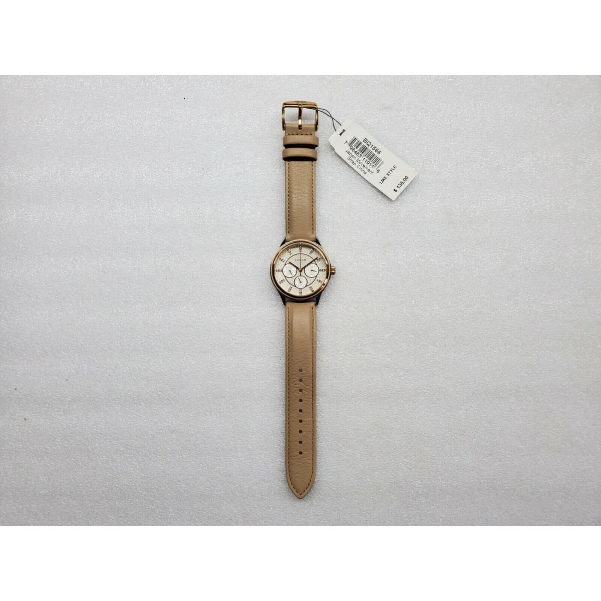 Fossil Multi-function Silver Dial Tan Leather Strap Women`s Watch BQ1566