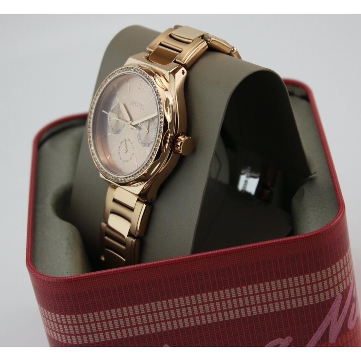 Fossil Eevie Multifunction Crystals Rose Gold Women`s BQ3721 Watch