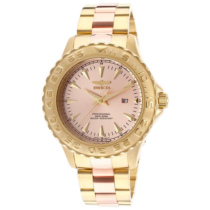 Invicta Sport Date Rose-tone Dial Two-tone Stainless Steel Men`s Watch 15497