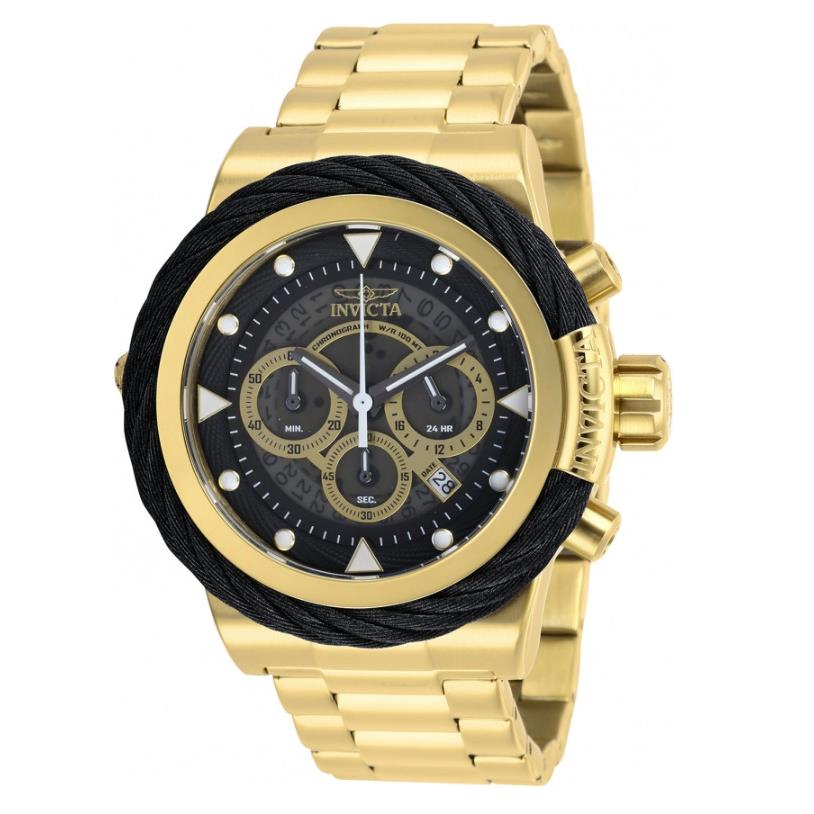 Invicta Bolt Men`s 50mm Gold Stainless Anatomic Dial Chronograph Watch 27800