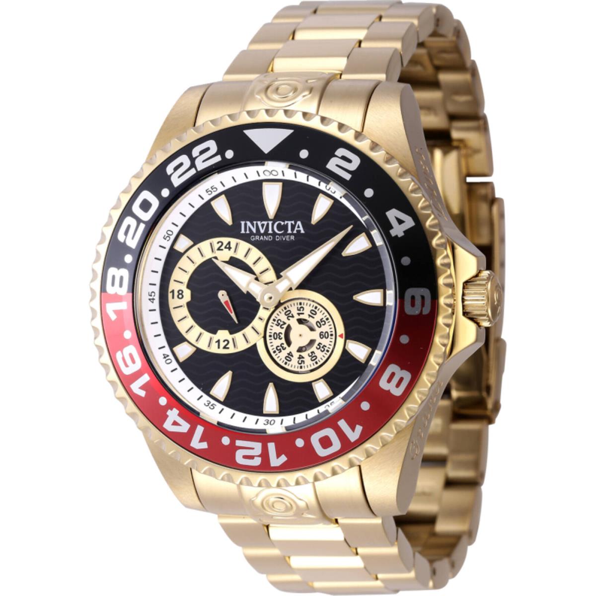 Invicta Men`s Watch Pro Diver Automatic Black and Red Bezel Bracelet 47304