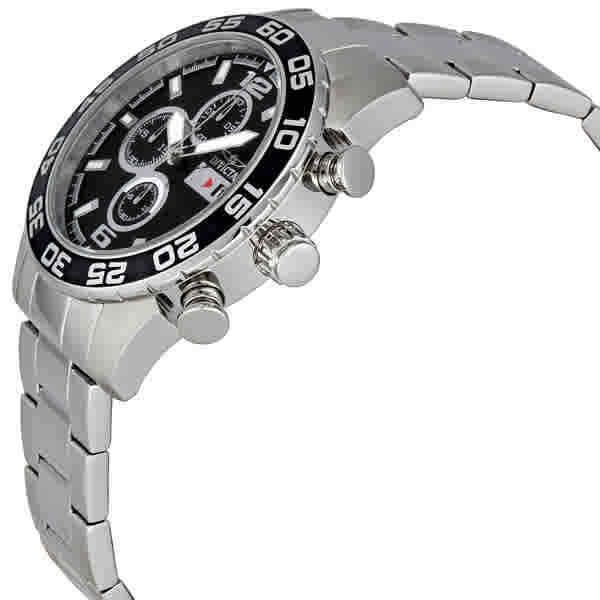 Invicta II Black Dial Chronograph Stainless Steel Men`s Watch 1012