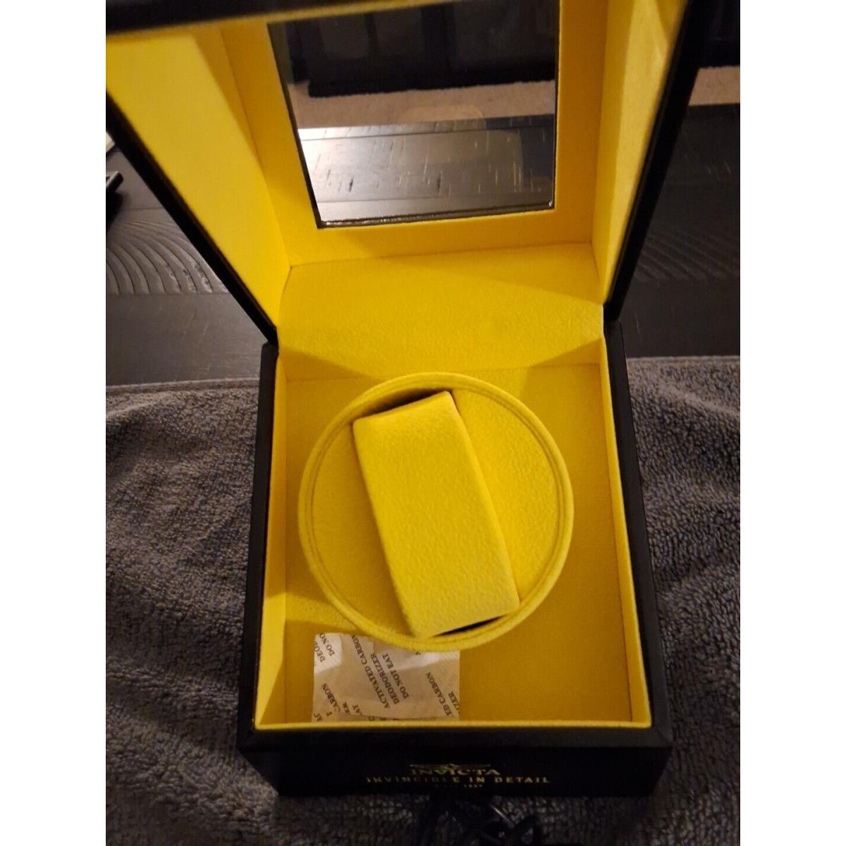 Invicta IPM546 Automatic Watch Winder 1 Slot Black Yellow Display Case