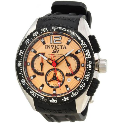 Invicta Sport Chronograph Date Rose-tone Dial Polyurethane Men`s Watch 1849