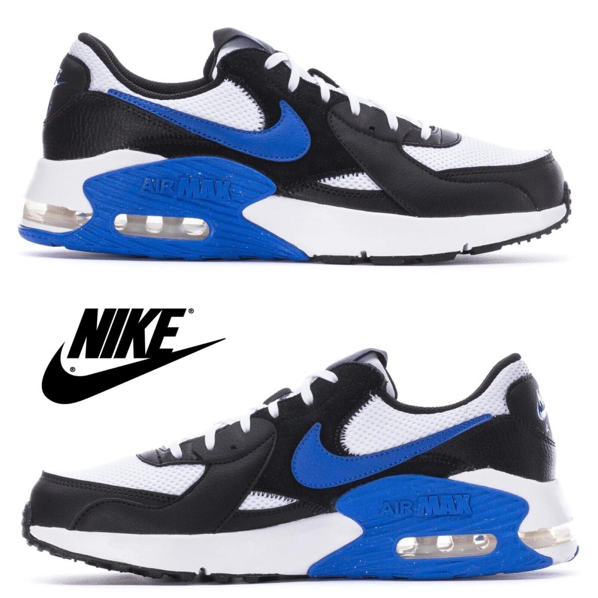 Nike Air Max Excee Men`s Sneakers Comfort Casual Sport Running Shoes Black Blue - Black, Manufacturer: Black/Game Royal/White