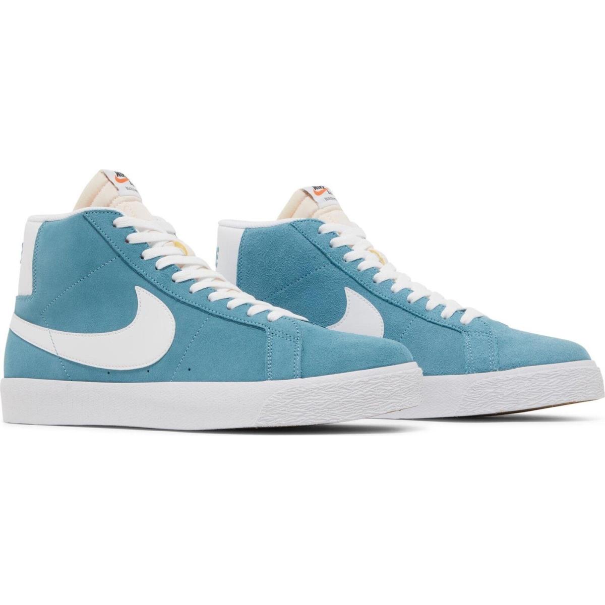 864349-404 Mens Nike SB Zoom Blazer Mid - Cerulean/White-Cerulean-White