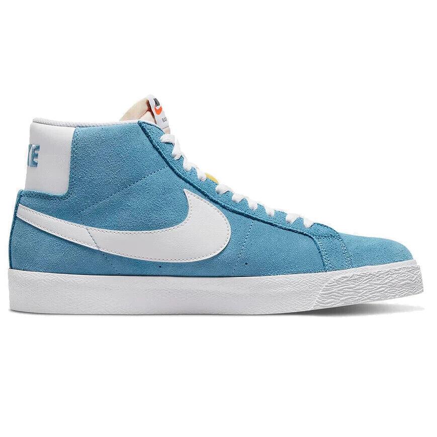 Nike SB Blazer Mid Cerulean / White 864349-404 Skate Shoes - Cerulean