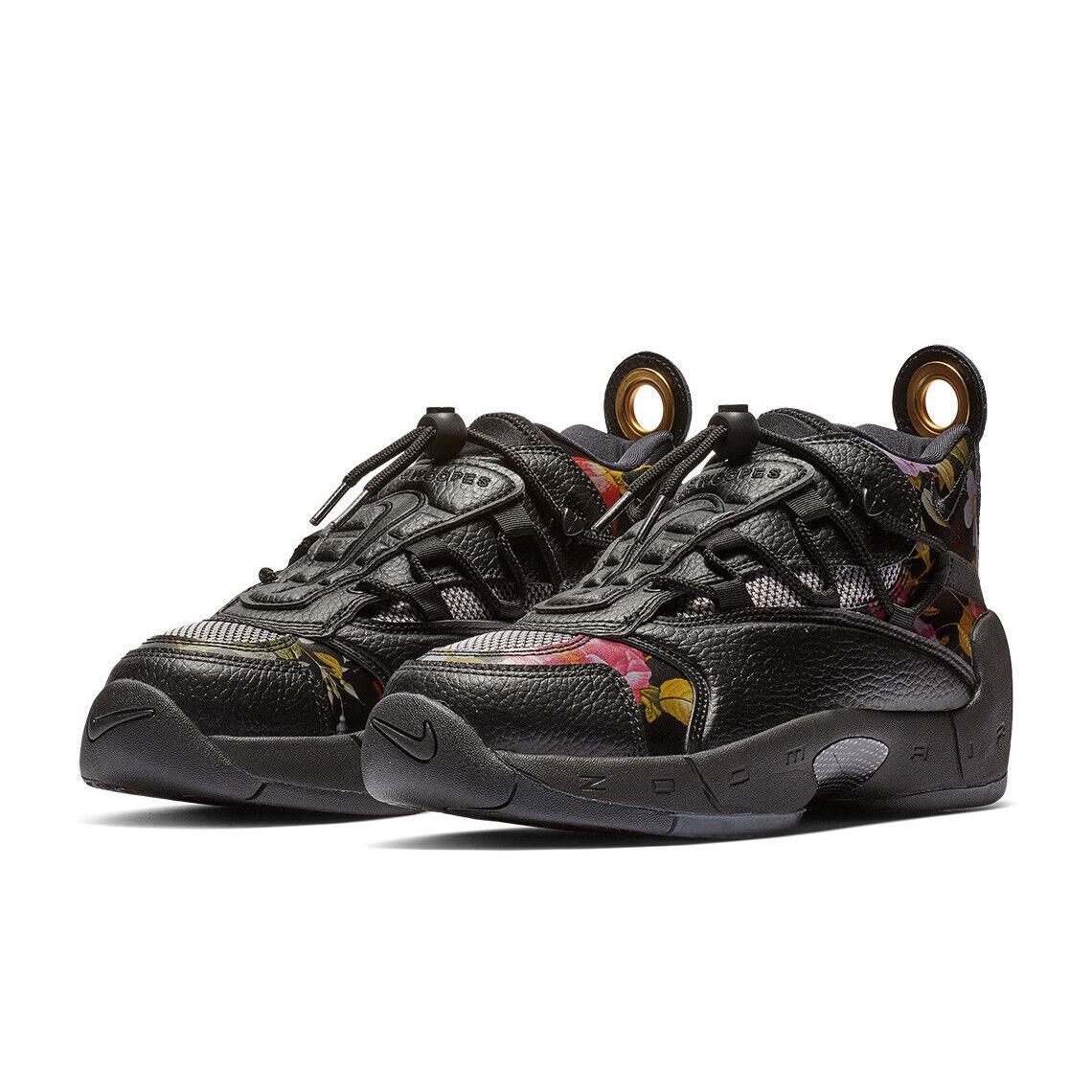 Nike Women Air Swoopes II Size 6.5 TO 11.0 Floral Black Metallic Gold - Blue Force, Blue Force