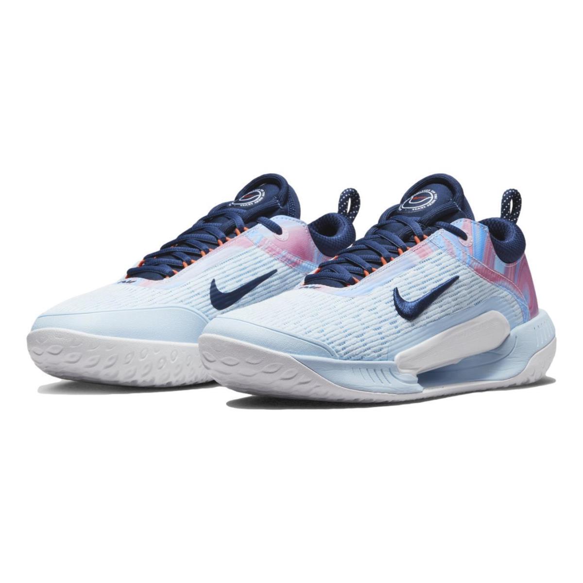 Men`s Nike Zoom Court Nxt HC `glacier` Men`s Hardcore Tennis Shoes DH0219-401 - Glacier Blue/Midnight Navy