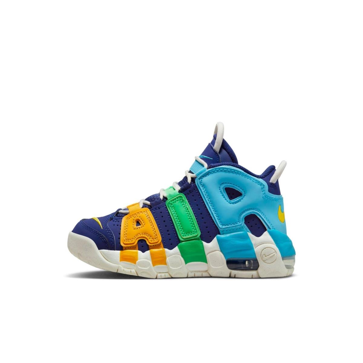 FJ0694-455 Preschool Nike Air More Uptempo PS `kaleidoscope - Deep Royal Blue/Baltic Blue/Electric Algae/Opti Yellow