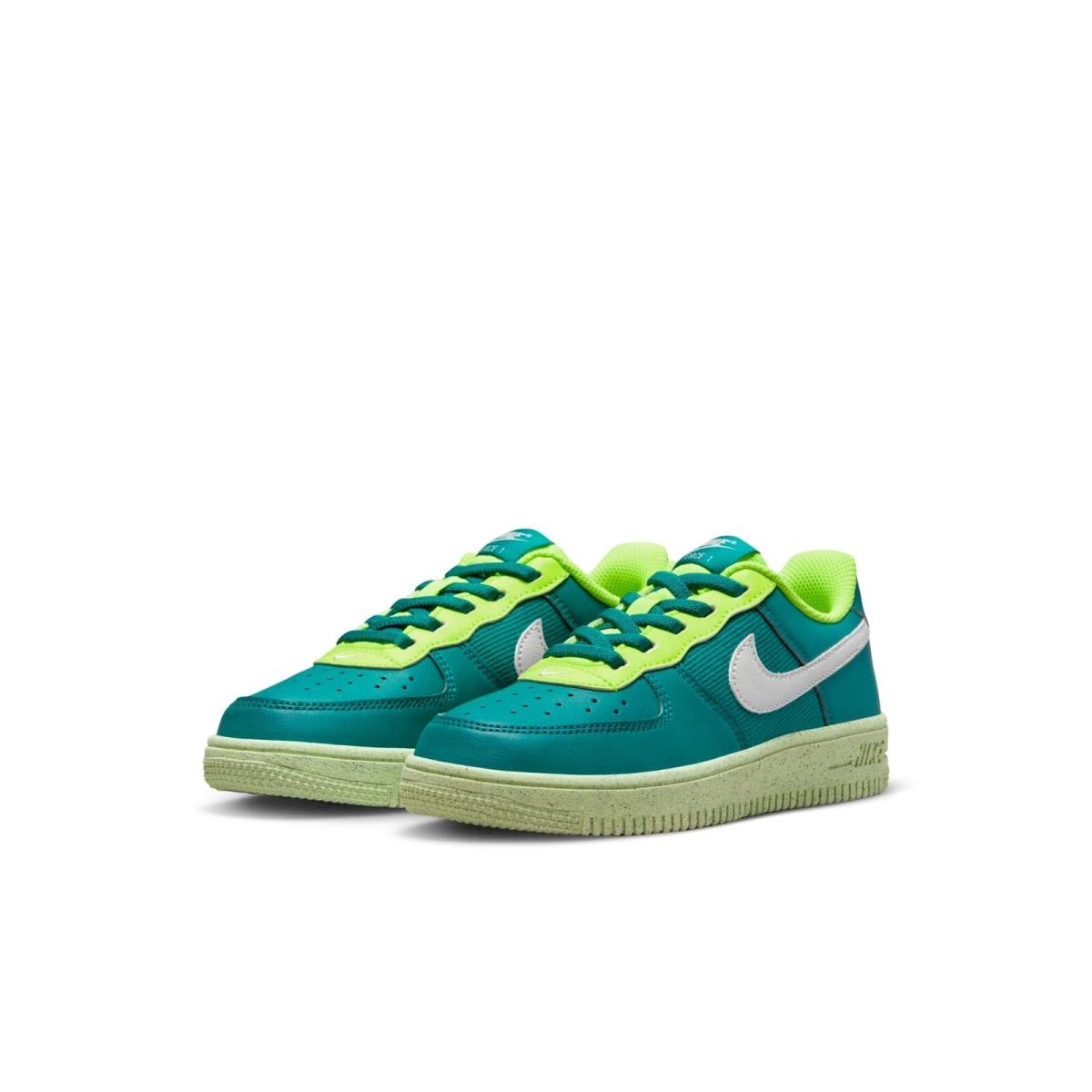 DM1087-300 Preschool Nike Air Force 1 `crater PS ` - Bright Spruce/Phantom/Volt