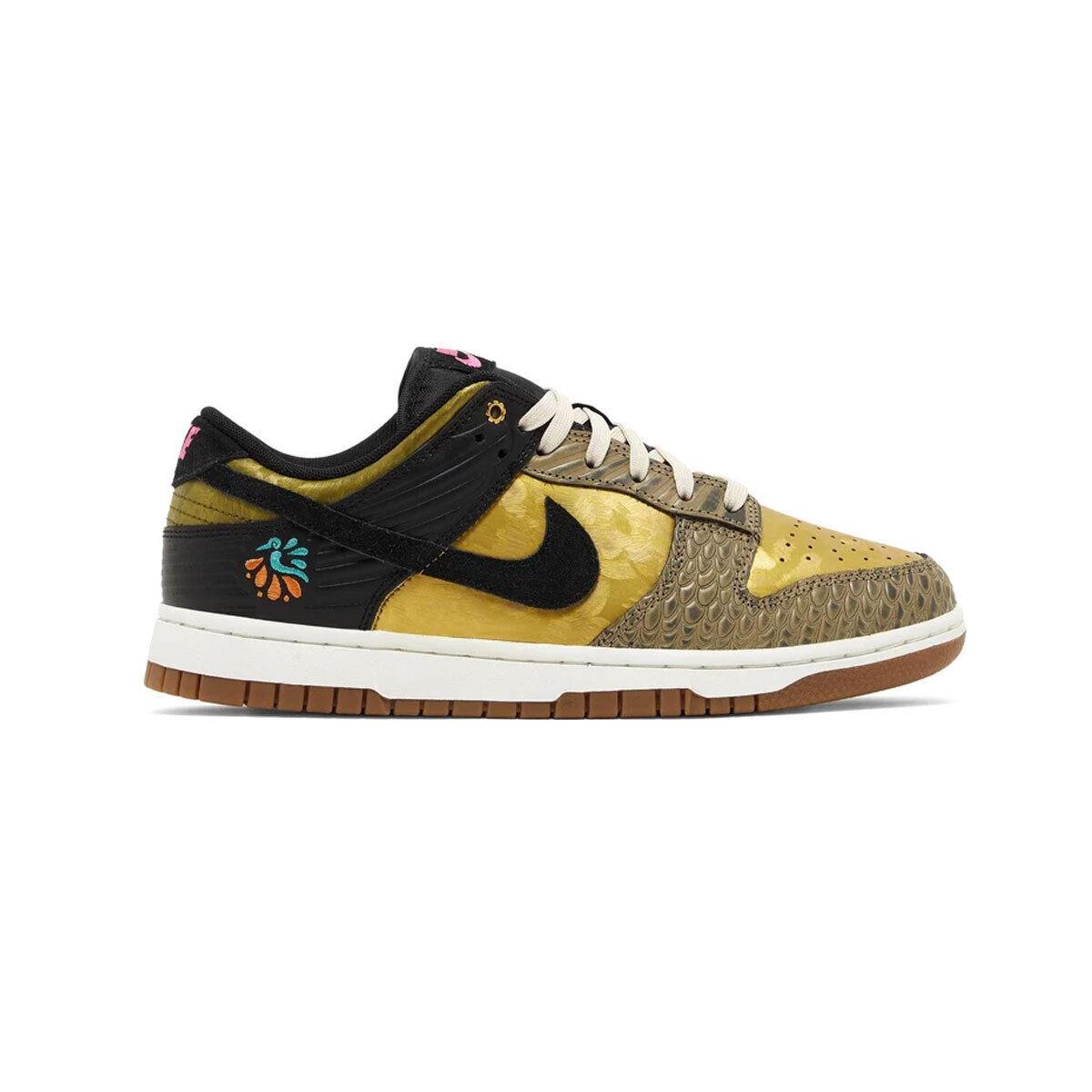 Nike Women Dunk Low Premium `dia De Los Muertos` FQ8148-010 Khaki//sail SZ 5-10 - Black/Khaki/Jade/Sail