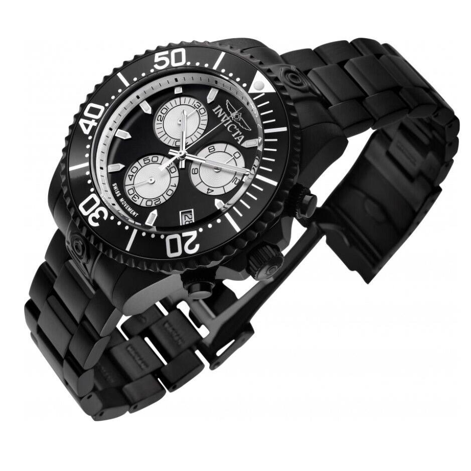 Invicta Grand Diver Men`s 47mm Triple Black Ronda Swiss Chronograph Watch 26852