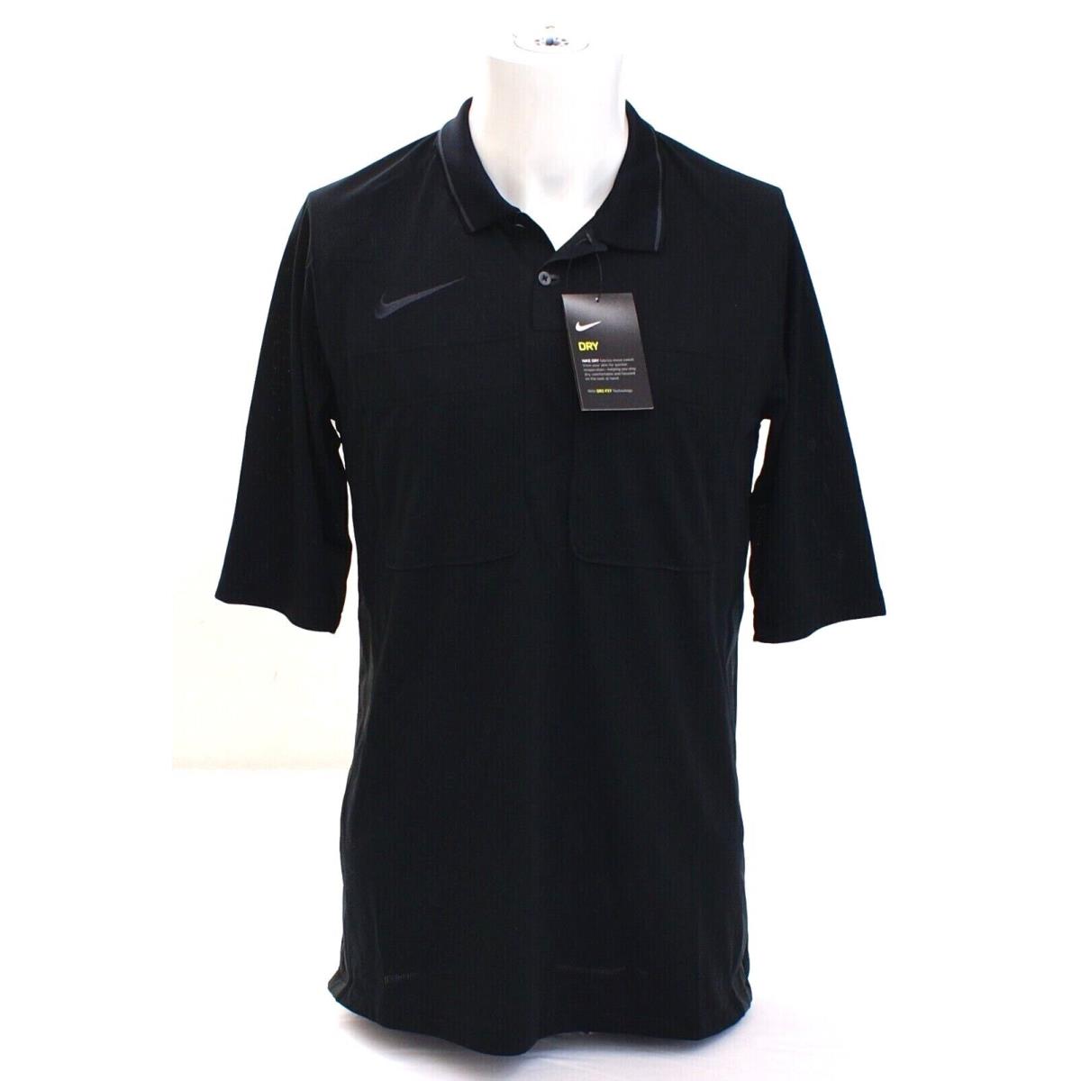 Nike Dri Fit Black Short Sleeve Referee Soccer Jersey Shirt Men`s M