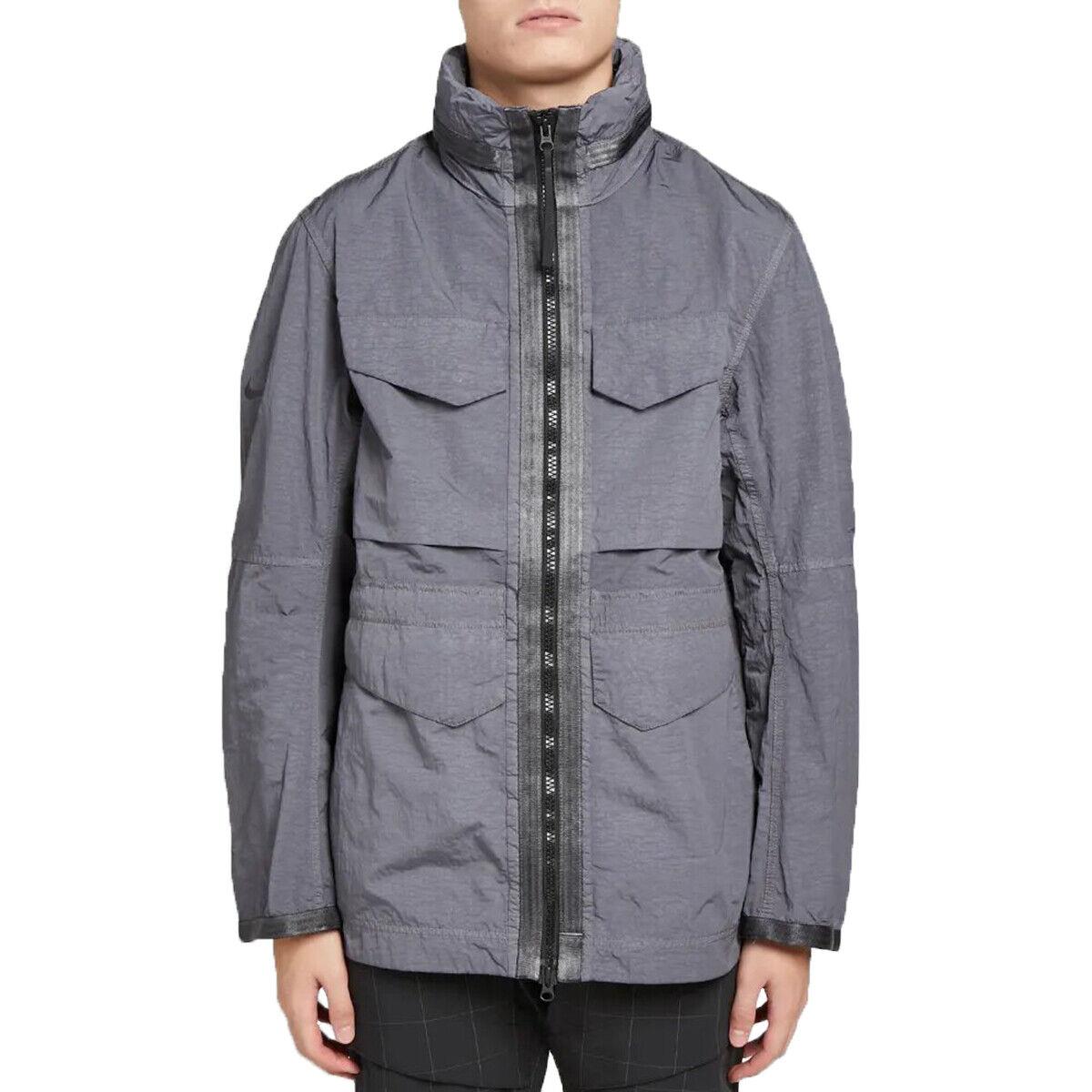 Nike Men`s Sportswear Tech Pack High Density M65 Zipper Jacket Dark Grey- Black