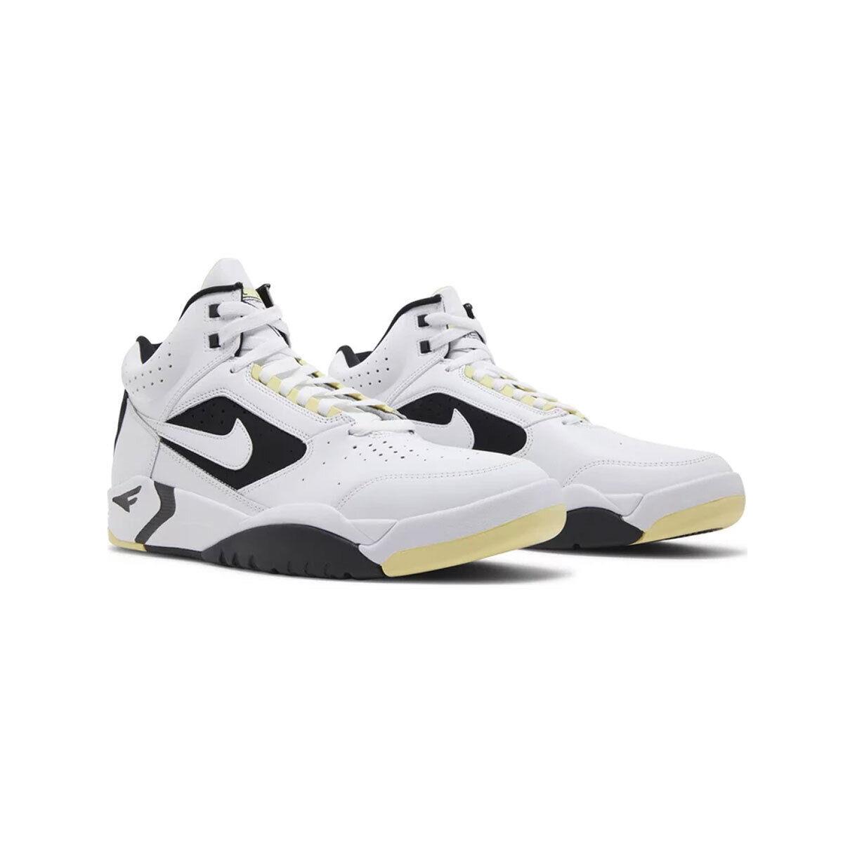 Nike Men`s Air Flight Lite Mid DV0824-100 White/lemon/black/white SZ 7-15 - White/Lemon/Black/White