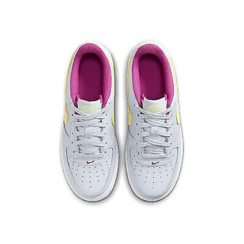 Nike GS Air Force 1 DV7762-001 Grey Citron Fuchsia SZ 3Y-7Y - Football Grey/Cosmic Fuchsia/Pearl Pink/Citron Tint