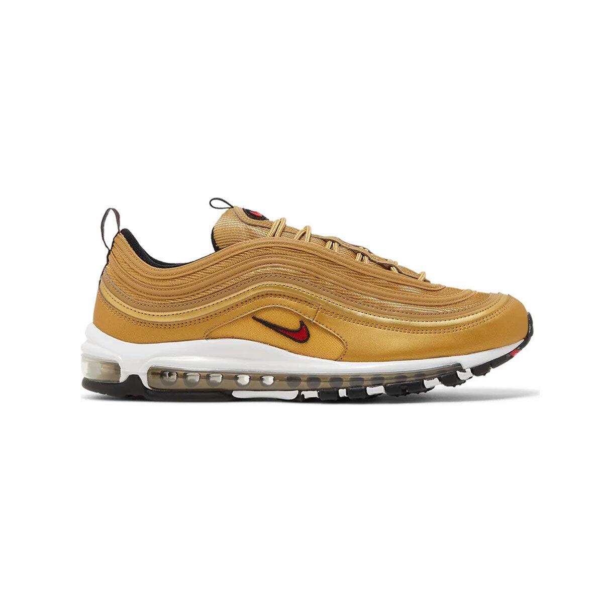 Nike Air Max 97 OG Golden Bullet 2023 Men`s DM0028-700 Gold/red-white SZ 4-15 - Gold/Red-White