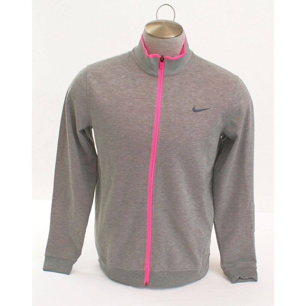 Nike Golf Tour Performance Heather Gray Pink Zip Front Jacket Men`s