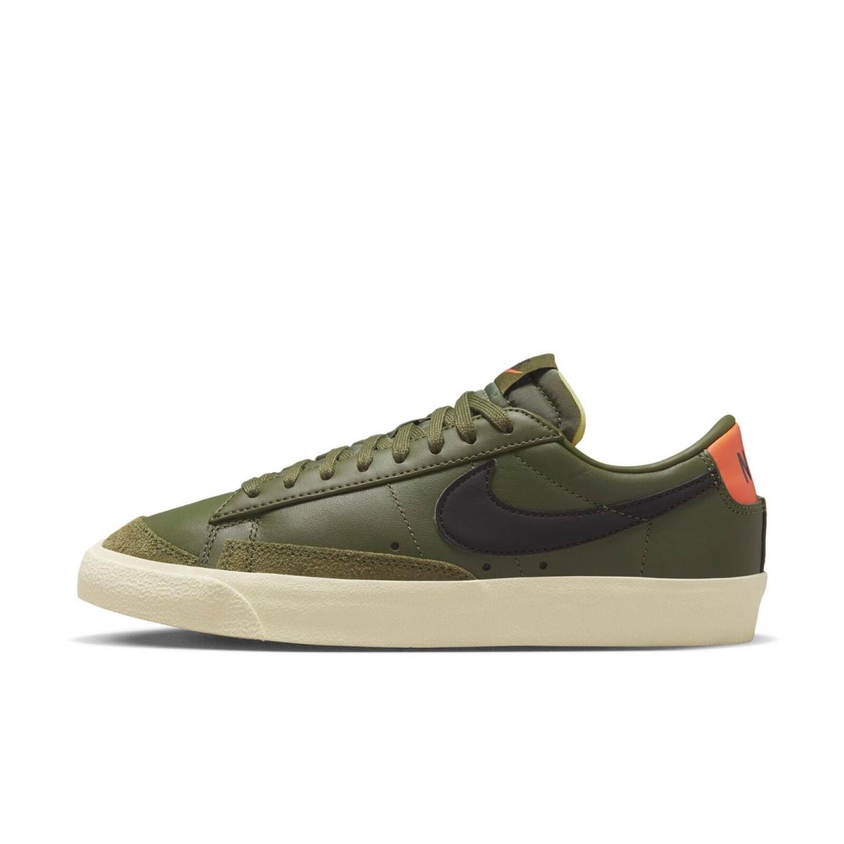 DC4769-201 Womens Nike Blazer Low 77 `medium Olive Orange Trans` - Medium Olive/Orange Trans/Coconut Milk/Velvet Brown