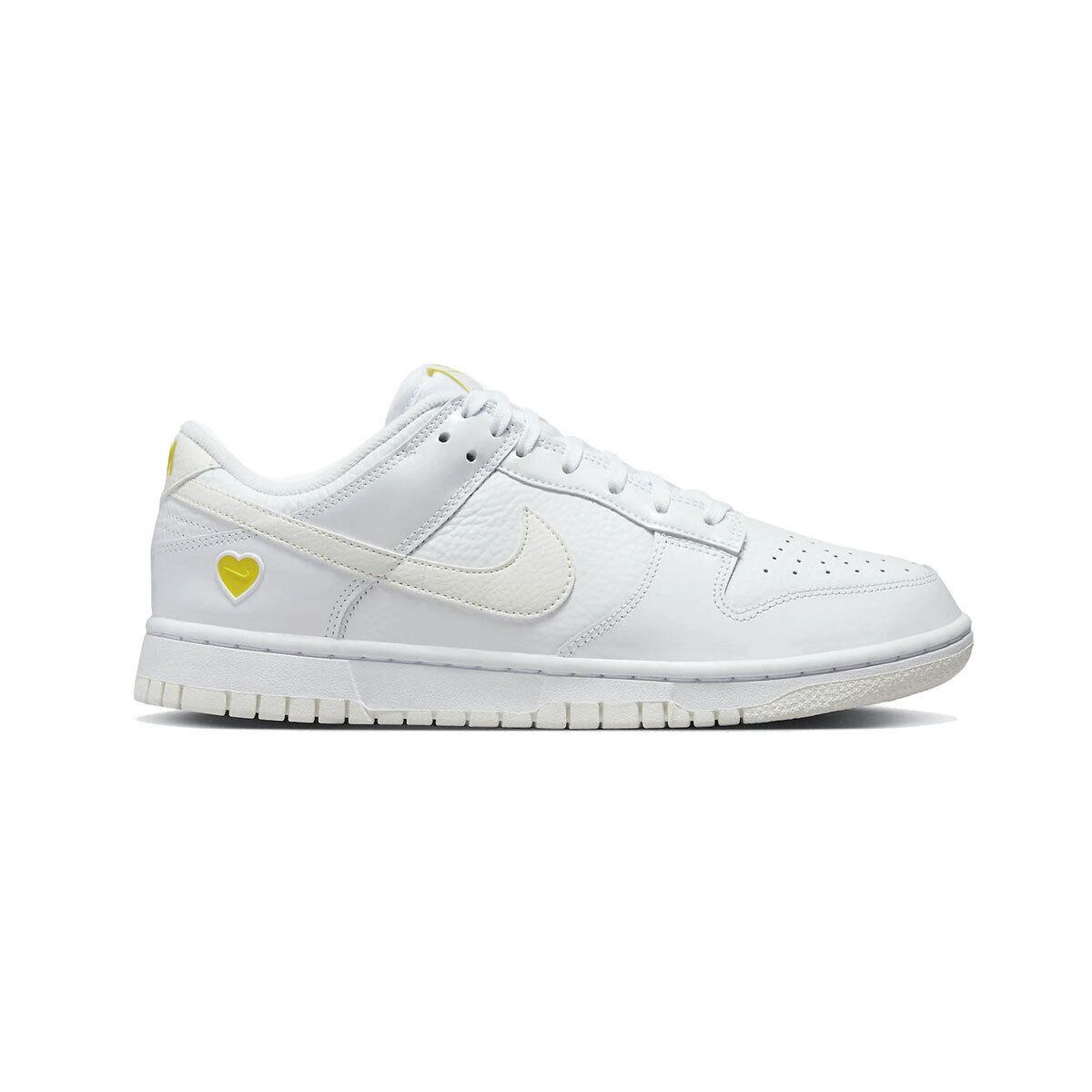 Nike Women`s Dunk Low Valentine`s Day FD0803-100 White/yellow SZ SZ 6-15