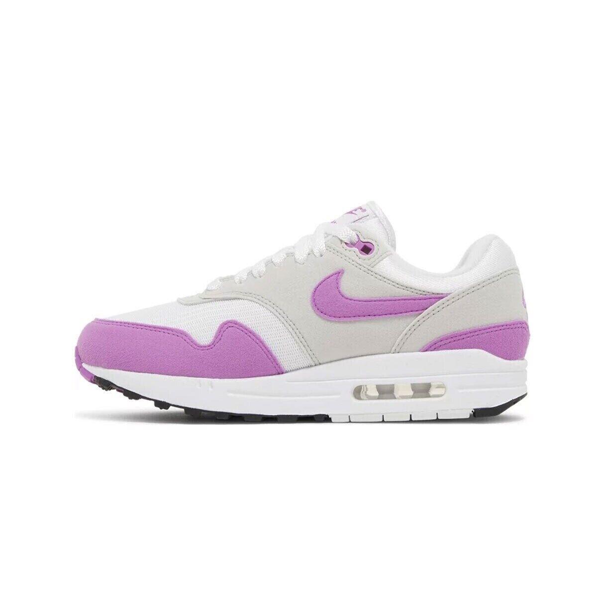 Nike Womens Air Max 1 Running Shoes DZ2628 001 - NEUTRAL GREY/FUCHSIA DREAM