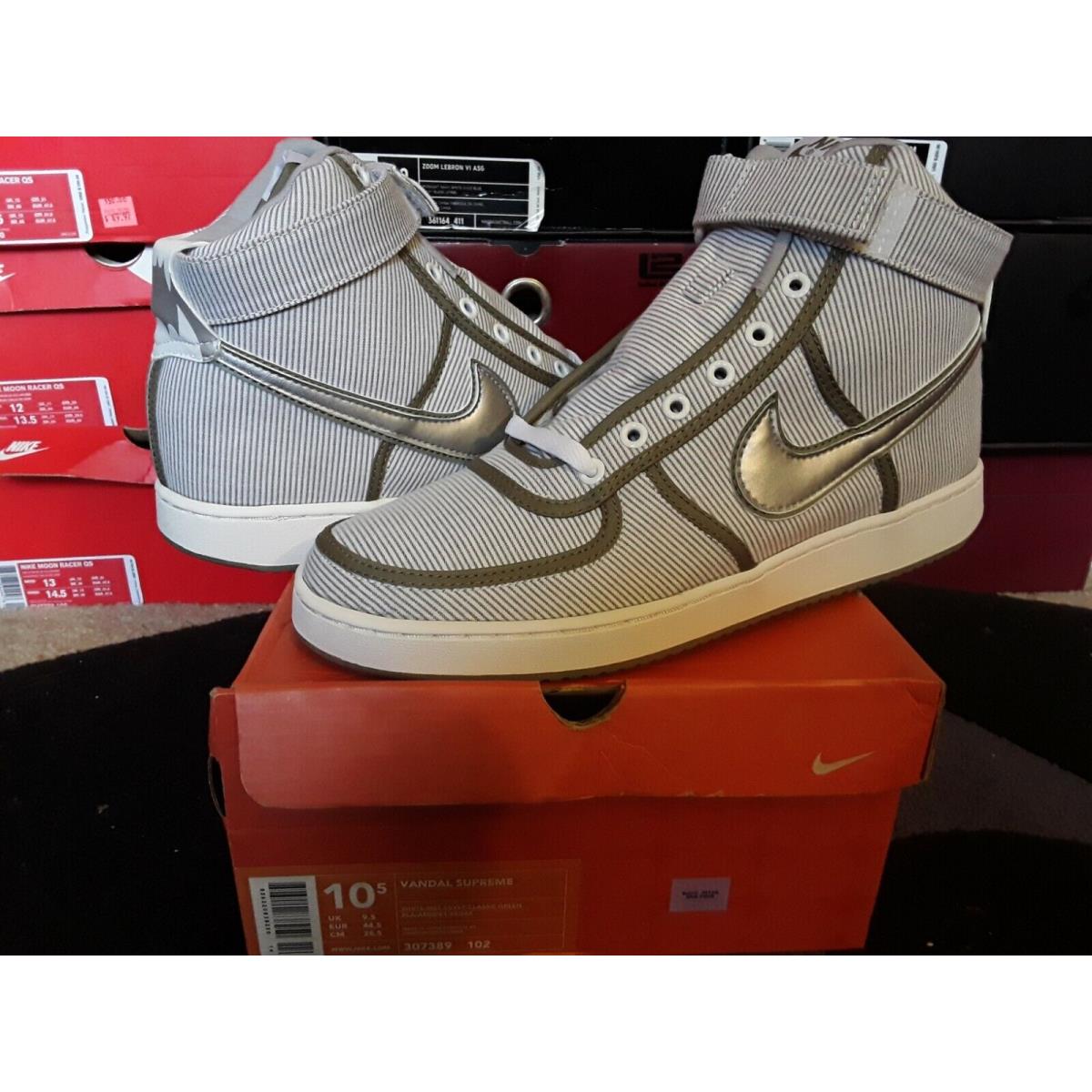 Vintage 2003 Nike Vandal Supreme Geoff Mcfetridge White Silver Green 307389 102