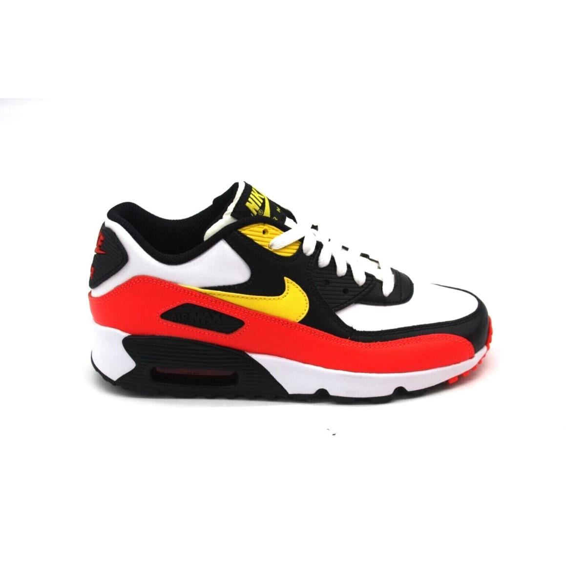 Nike Air Max 90 GS 833412-120 White/chrome Yellow-black Size 6 Big Kids Shoe