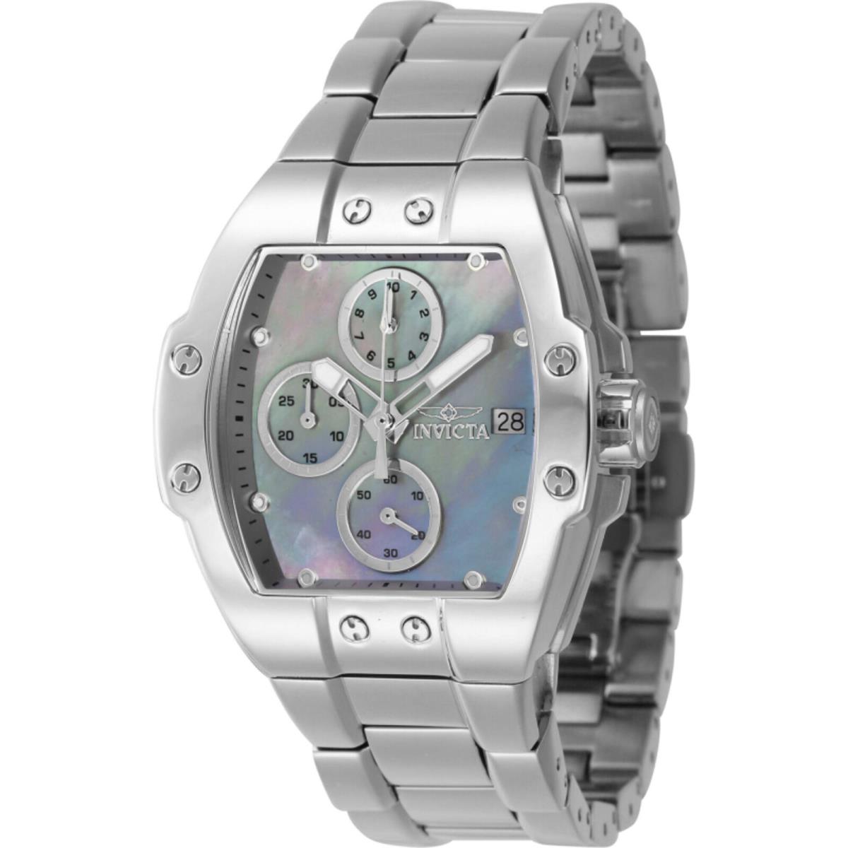 Invicta Women`s Watch S1 Rally Mother of Pearl Dial Silver Steel Bracelet 45769 - Dial: Platinum, Mother of Pearl, Band: Silver