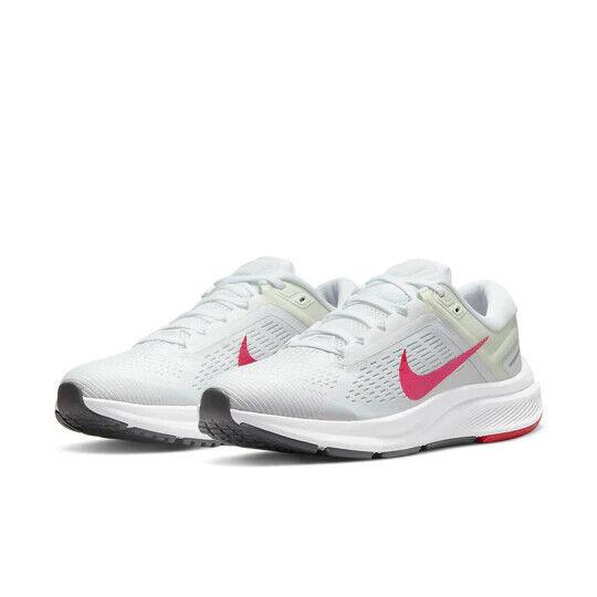 Nike Air Zoom Structure 24 DA8570-103 Women`s White Pink Running Shoes MOO181 - White Pink