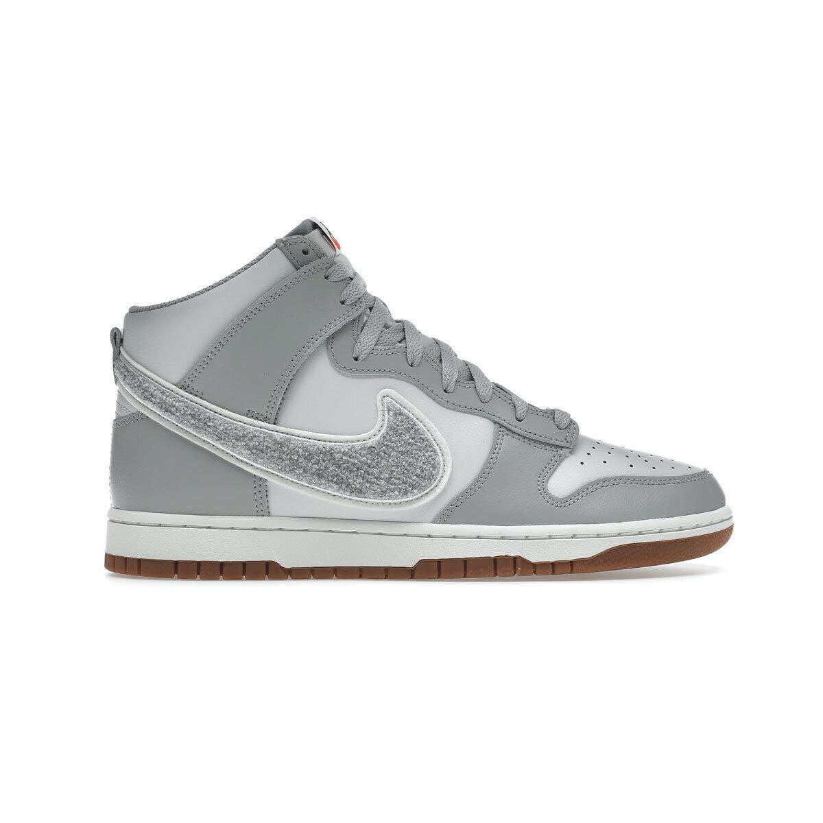 Nike Men`s Dunk High University Chenille Swoosh DR8805-003 Grey/dust SZ 5-15 - Grey/Dust